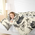 thumbnail image 4 of Homewish Jungle Wildlife Bear Queen Comforter Set,Wild Animal Bedding Sets,Beige Black Bedding Comforter Set For Boys Teens,Ultra Soft Home Decor Reversible,3pcs, 4 of 8