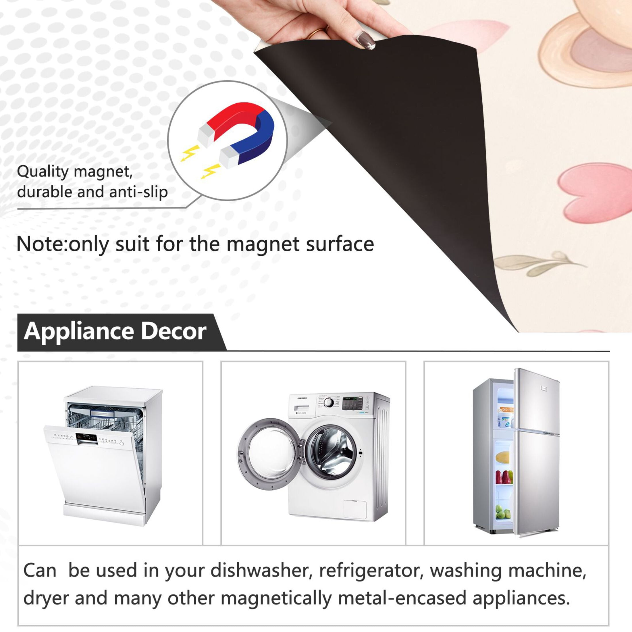 Dishwasher Magnetic Sticker 23x26 Inch Refrigerator Magnetic Sticker Washing Machine Magnetic Sticker Kitchen Panel Magnetic Sticker Home Decor Cool Little Bear