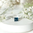 thumbnail image 4 of Rosec Jewels Real London Blue Topaz Princess Cut Engagement Ring with Side Stones - Blue Topaz Diamond Ring (6 mm, AAA Quality), 925 Sterling Silver, US 12.50, 4 of 7