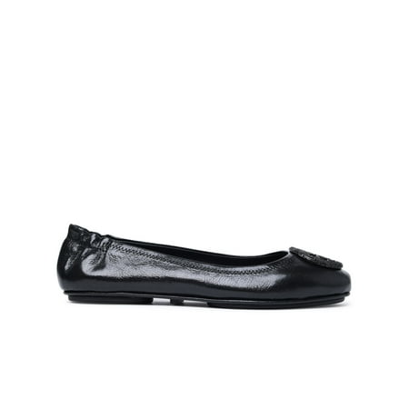 

Tory Burch Woman Minnie Travel Black Leather Ballet Flats