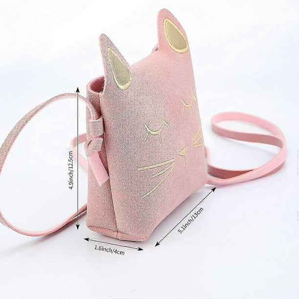 Cute Little Girl Bag Handbag, Princess Mini Bags, Cat Crossbody Messenger Bag Black