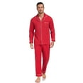 thumbnail image 5 of EA'S SECRET Men's Pajama Set 100% Cotton Soft Long Sleeve Pajamas Lounge Pjs Button-Down Notch Collor Sleep Sets Lightweight Pj Cozy Sleepwear(Cherry,S), 5 of 7