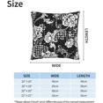thumbnail image 5 of Plaid Pattern with Flower Baroque Ornament Throw Pillow Covers Set of 2 Pillow Cushion Cases Square Pillowcases for Sofa Bedroom Living Room Car, 20 X 20 Inch, 5 of 6
