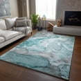 thumbnail image 6 of Addison Rugs Mayfield Washable Transitional Watercolors Teal Rectangle Rug, 5' x 7'6", 6 of 6