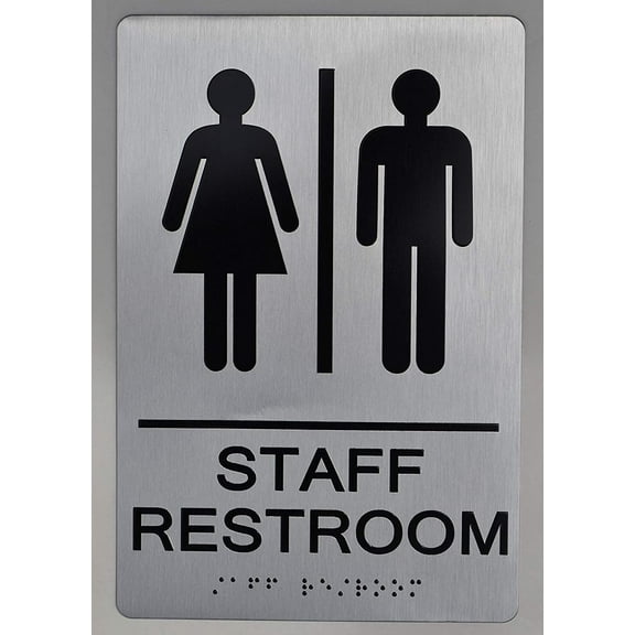 Staff Restroom Sign -(Aluminium, s Silver,Size 6x9) The Sensation line(ref-2022-4)