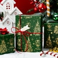 thumbnail image 2 of Green Christmas Wrapping Paper, Green Trees Wrapping Paper, Elegant Christmas Tree With Gold Foil Design Winter Holiday Gift Wrap for Gift Packaging, Festive Decoration (17 Inch X 33 Feet), 2 of 15