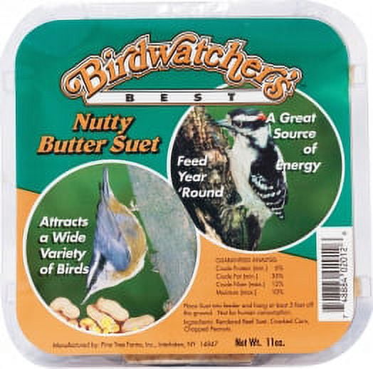Pine Tree Farms Inc-Birdwatcher's Best Suet- Nutty Butter 11 Ounce (Case of 12 )