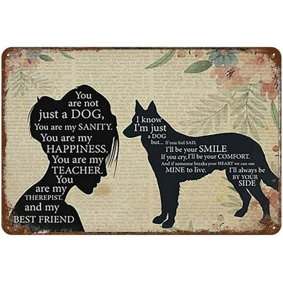 Funny Vintage Tin Sign Pomeranian Girl Therapist Best Friend You Are Not Just A German Shepherd Dog Tin Signs For Home Bedroom Wall Decor Gifts 8X12 Inch