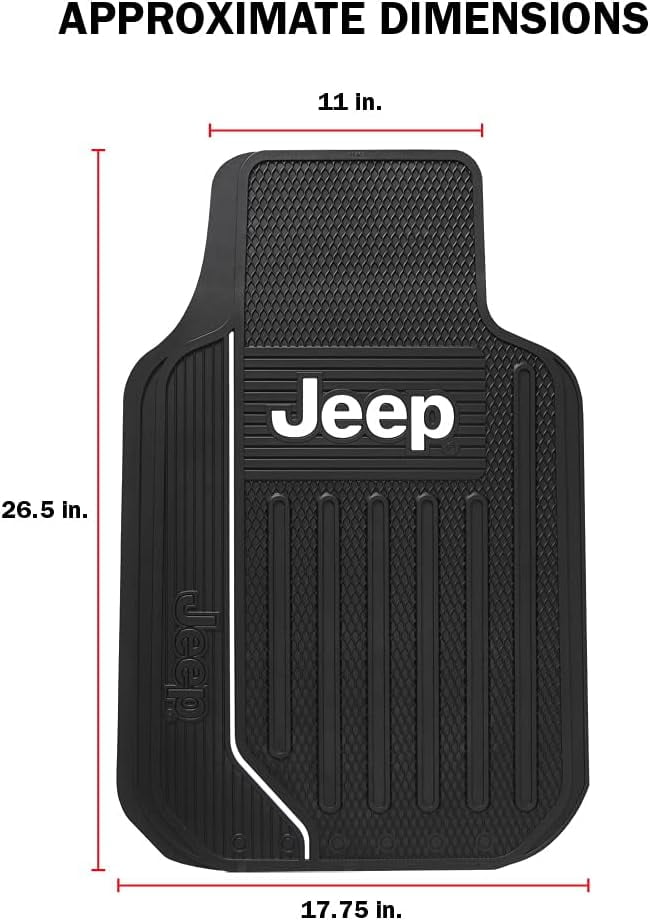 Plasticolor 001611ZX4 Jeep Elite 4pc Front and Rear Floor Mat kit