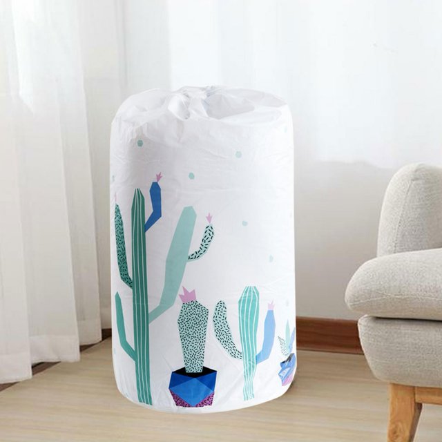 Bolsa de almacenamiento de colchas, organizador cilíndrico grande de ropa, almohada, cordón, bolsa de embalaje de colchas, acabado de lujo