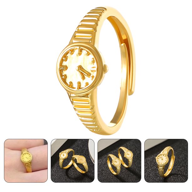 BRIGHTFUFU Anillo Dorado Ajustable Para Mujer Ideal Para Uso Diario Y Ocasiones Especiales