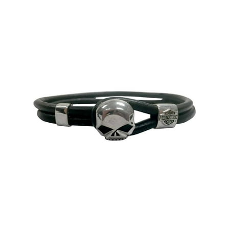 Harley Davidson Men S Willie G Skull Leather Loop Harley Davidson Men S Willie G Skull Leather Loop Bracelet Black Hdb0345 8