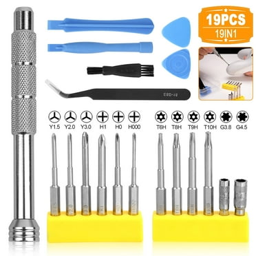 TSV 19-in-1 Torx Screwdriver Repair Tool Set Fit for PS5/PS4/Nintendo Switch/Xbox One, Triwing/Phillips/Torx T8 T6 T9 T10 Security Screwdriver Kit with Pry Opening Cleaning Tools
