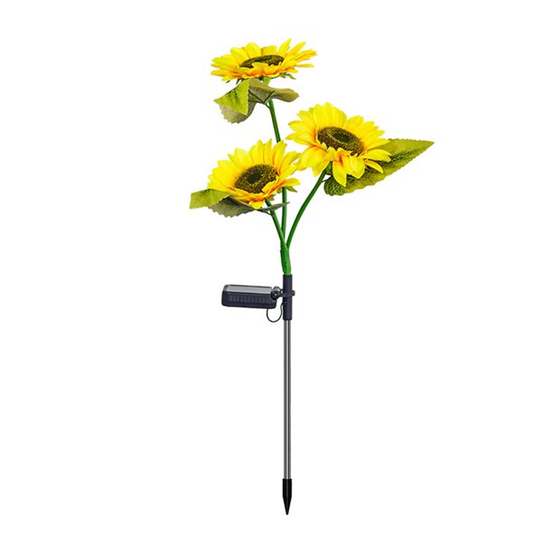 Lámpara solar para césped de girasol IP44 Flor Enchufe de tierra Luz 600mAh Decoración de jardín Likrtyny Para estrenar
