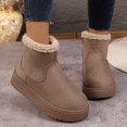 thumbnail image 2 of Yokteiria Women's Snow Boots Cozy Slip On Soft Lined High Top Ankle Boots Thick Bottom Non Slip Flat Heel Cold Weather Outdoor Boots Winter Fashion Footwear, 2 of 10