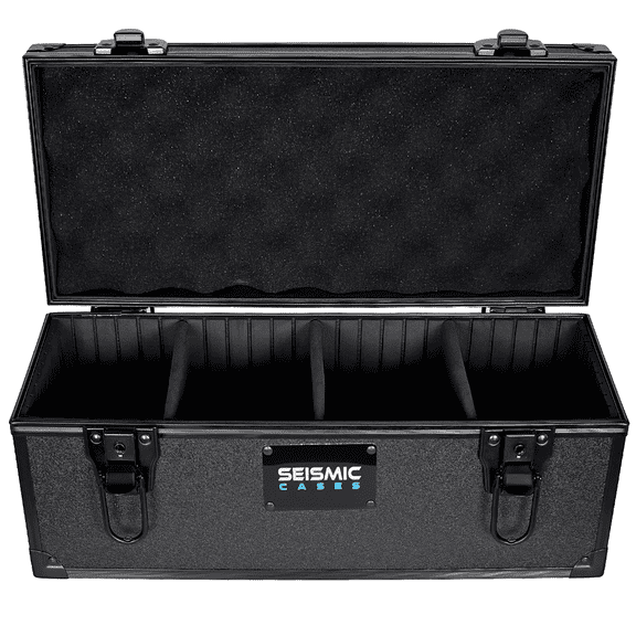 4 slot Trading Card Storage Case - Hard Shell Trading Card Box for Graded sports Cards PSA BSG - 48 Card Capacity - Baseball, Football, Basketball, Pokemon Slab Carry Case