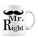 thumbnail image 3 of Mad Ink Fashions Mrs. Always Right & Mr. Right Funny Novelty Couples 11 Ounce Coffee Mugs - Sold Individually | Great for Bride, Groom, Bachelor and Bachelorette Party (Mr. Right Mug), 3 of 4
