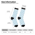 thumbnail image 2 of Balery Blue and White Squares Calcetas Largas con Estampado para Hombre y Mujer – Suaves y Transpirables, Talla Única (US 5-11), 2 of 6