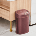 thumbnail image 5 of Nine Stars Automatic Bathroom Trash Can, 4 Gallon Stainless Steel, Motion Sensor Hands-Free Soft-Close Lid Garbage Bin, Burgundy, 5 of 6