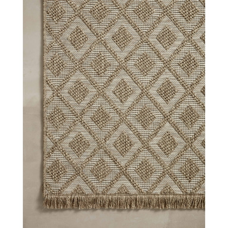 Free Shipping! Loloi II Dawn Natural Indoor Outdoor 18x18 Sample