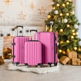 thumbnail image 2 of Zimtown 3 Piece Nested Spinner Suitcase Luggage Set With TSA Lock Pink, 2 of 13