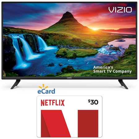 VIZIO 40” Class FHD (1080P) Smart LED TV (D40f-G9) & Netflix $30 gift card (email (Best Way To Use Netflix On Tv)