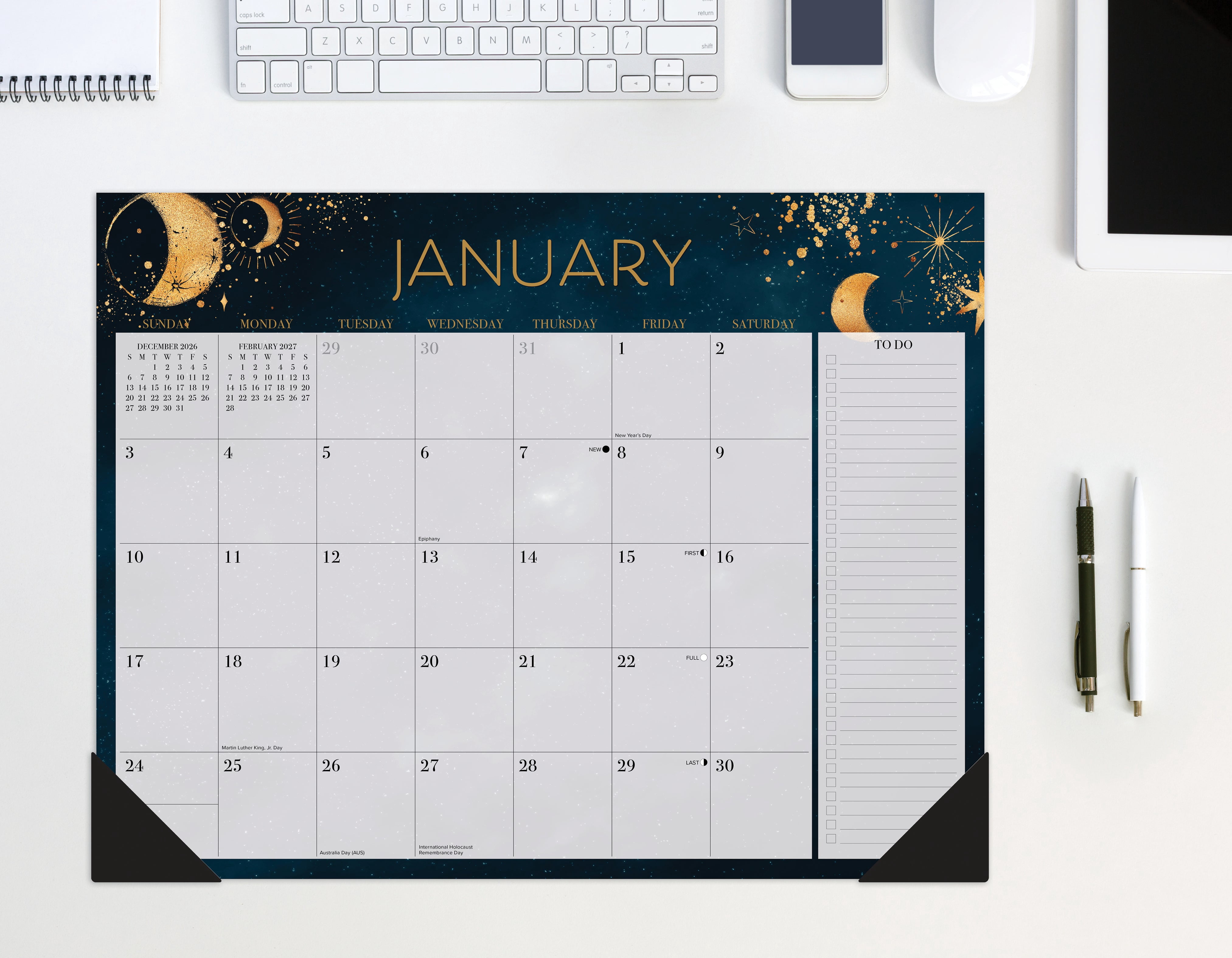 Willow Creek Press Moon Magic 2027 22" x 17" Large Monthly Deskpad (66607)