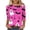 A33 Hot Pink, variant on Women Halloween Graphic Tees 3/4 Sleeve Crewneck Color Block Novelty T Shirts Funny Witch Print Casual Fall Festive Holiday Tops for Party Everyday Wear