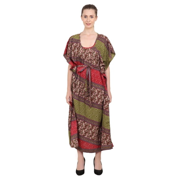 Miss Lavish London Summer Kaftan Dress Regular Casual Caftans for Women in Ethnic Inspired Prints, One Size