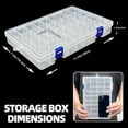 thumbnail image 3 of DUOFIRE Plastic Organizer Container Storage Box Adjustable Divider Removable Grid Compartment for Jewelry Beads Earring Container Tool Fishing Hook Small Accessories(34 Grids, White X 3 Pack), 3 of 7