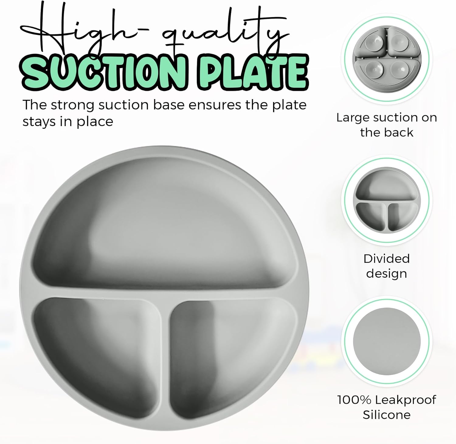 Aha Essentials Baby Feeding Set Suction Bowl Plate Bib Utensils