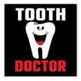 thumbnail image 1 of DistinctInk Custom Bumper Sticker - 3" x 3" Decorative Decal - Black Background - Tooth Doctor Dentist, 1 of 2