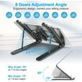 thumbnail image 3 of Support pour Ordinateur Portable, Support pour Ordinateur Portable Réglable à 8 Niveaux, Support pour Ordinateur Portable en Plastique Antidérapant et en Alliage de Silicone et d'Aluminium, Compatible avec MacBook Air Pro, HP, 10-15.6 ", 3 of 5