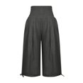 thumbnail image 5 of sovlvnd on Clearance Plus Size Capris for Women Loose Wide Leg Pants High Waist Straight Pants Casual Pants Capris Pants for Women Dressy Casual, 5 of 6