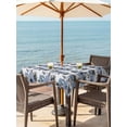 thumbnail image 3 of Outdoor Tablecloths with Umbrella Hole & Zipper, Blue Floral 60x60 Inch Square Tablecloths, Abstract Watercolor Flower Leaf Plant Waterproof Table Cloth, Patio/Pool/Picnic Table Covers, 3 of 8