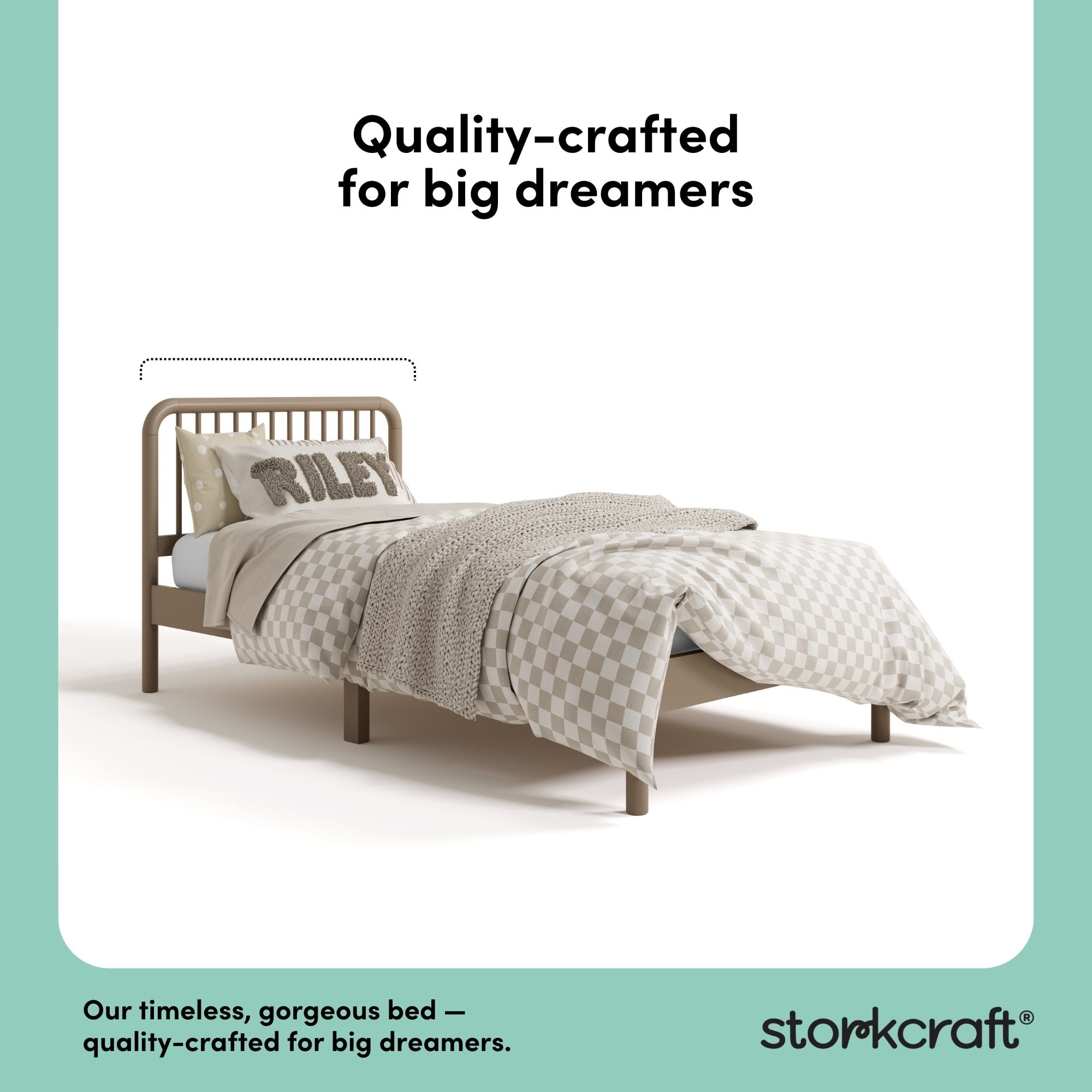Storkcraft Porto Twin Bed, Taupe