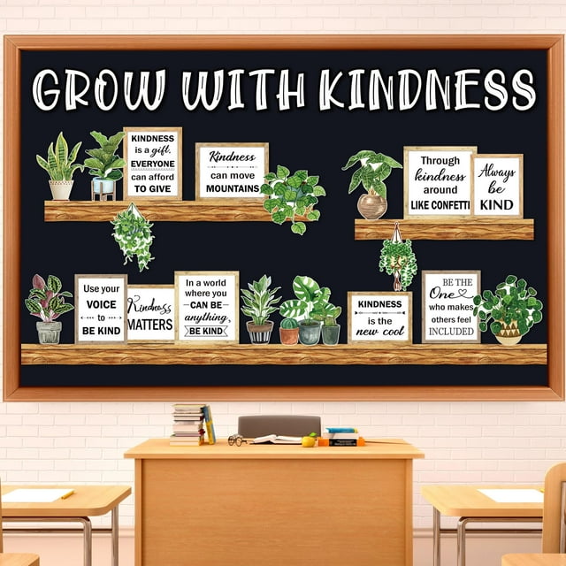 Set de tablones de anuncios Qilery Grow with Kindness Bookshelf