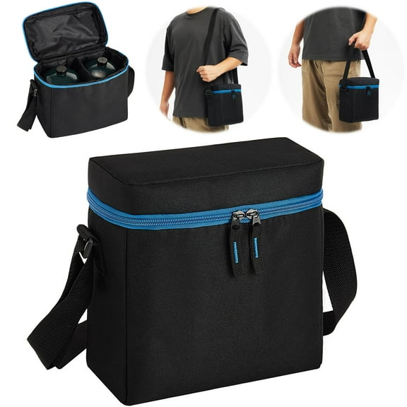 Portable 16 OZ Propane Tank Carry Bag with Padding, Holds 2 /4Pcs Mini Fuel Cylinder, Small Camping Gas Cylinder Storage with Shoulder Strap
