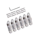 thumbnail image 3 of pitrice 6 Pieces Individual Bridge Saddles Tailpiece Set for Electric Guitar Silver, 3 of 8