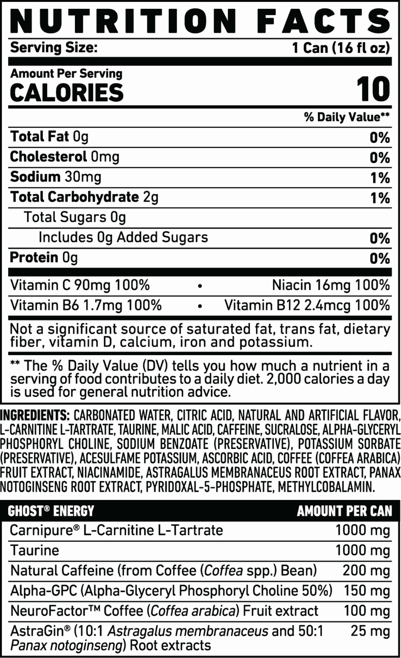 GHOST® ENERGY Zero Sugars Energy Drink, Welch's Grape, 200mg Natural Caffeine, 16 fl oz Can