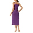 thumbnail image 3 of INSPIRE CHIC Women's Nightgown Spaghetti Strap Round Neck Sleep Under Full Cami Dress S Purple, 3 of 6