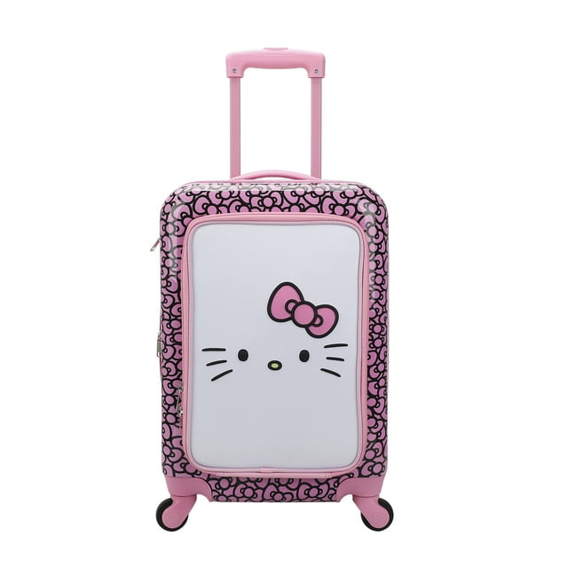 Hello Kitty Valise Rigide à Roulettes 20 Pouces avec Visage et Nœud