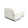 thumbnail image 3 of Single Deep Seat Sofa with Footstool with One Pillow, Suitable for Living Room and Bedroom, Club Multiple Occasions,White Corduroy (White), 3 of 10