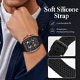 thumbnail image 3 of Watches for Men Multifunction Moon Phase Calendar Wrist Watches Luxury Quartz Waterproof Watch with Silicon Strap Gift for man, 3 of 8