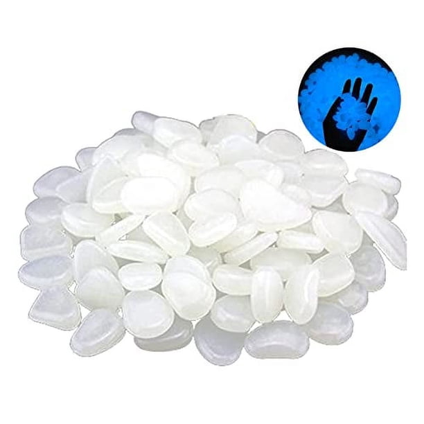 300 piezas de guijarros luminosos, piedras luminosas para exteriores, piedras fluorescentes, guijarros fosforescentes, piedras decorativas para jardín, para caminos de jardín, piscinas, acuarios,