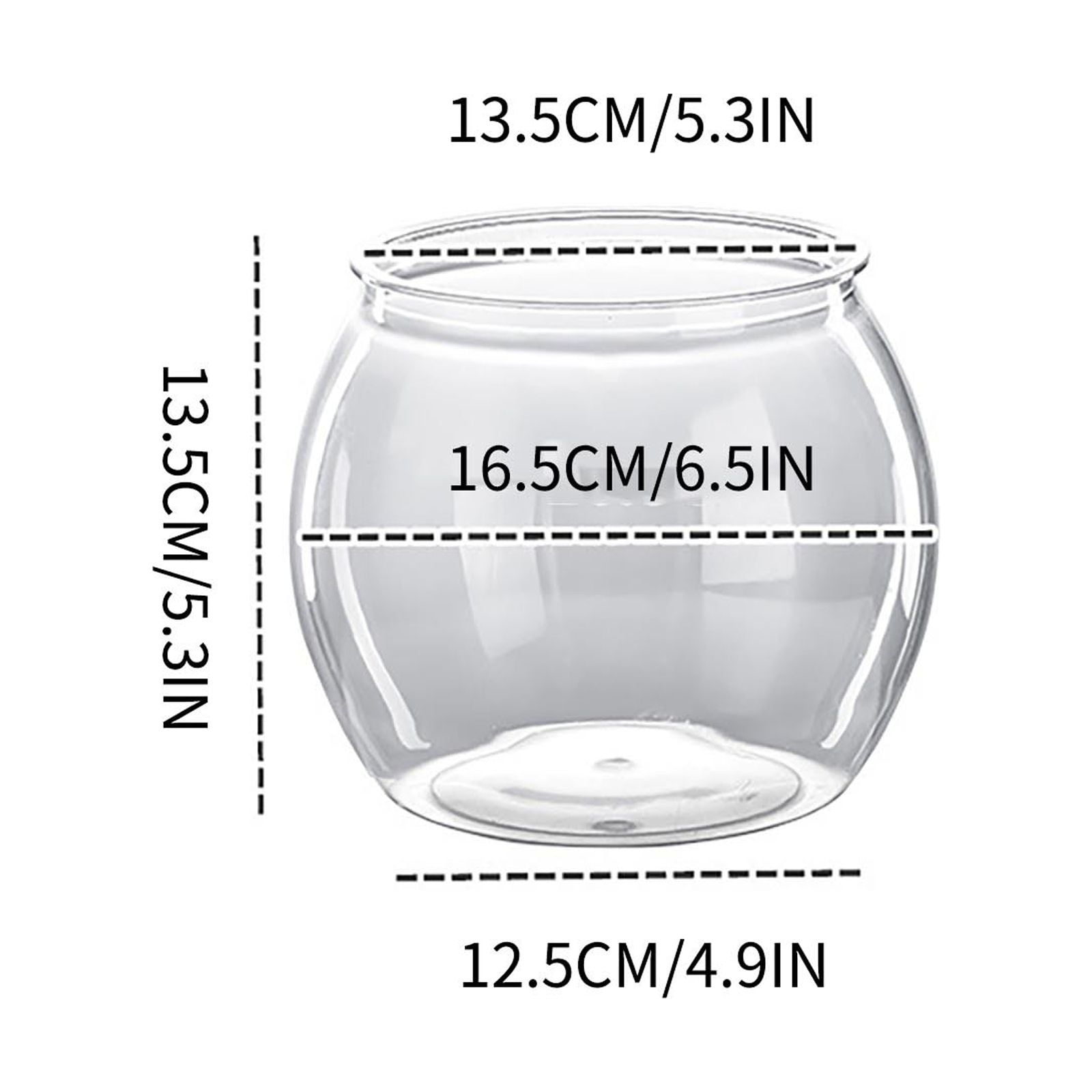 MTBLYS Fish Tank Plastic Clear Container Desktop Ecologically Bottle Tabletop Ornament Living Tank for Fish Plants