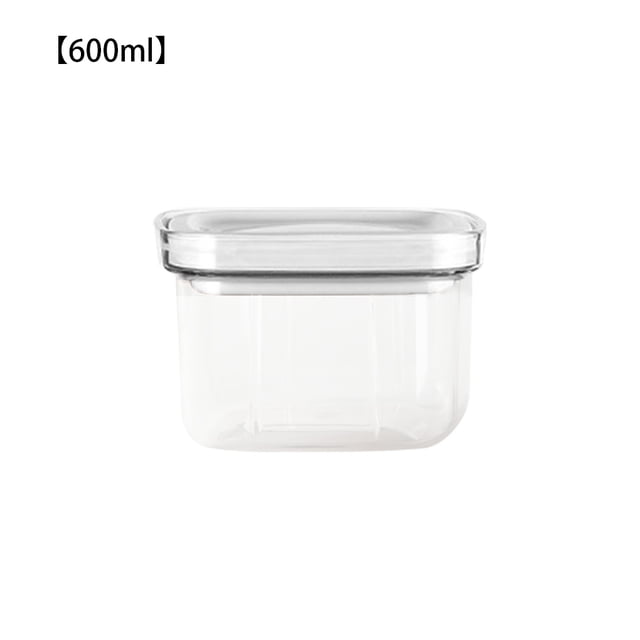 Tarro de almacenamiento de alimentos Cocina casera Apilable Arroz Condimento Aperitivos Recipiente transparente a prueba de humedad, Blanco, Pequeño tholdsy HA001234-06