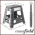 thumbnail image 3 of Casafield 16" Folding Step Stool with Handle (Set of 2) - Gray, Collapsible Foot Stool for Adults, 3 of 7