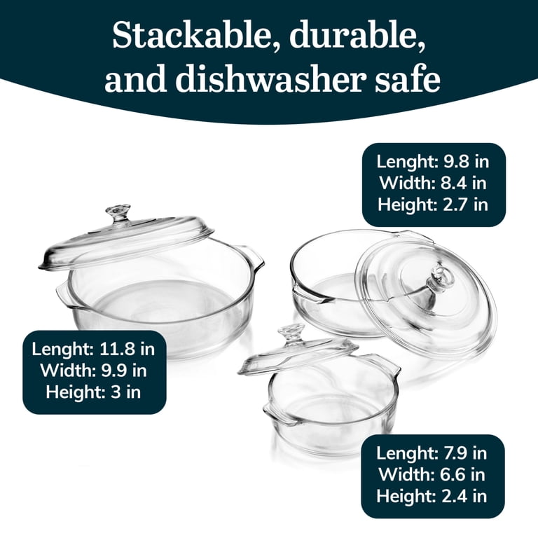 Libbey Baker's Basics 3-Piece Glass Casserole Set with Lids photo 3