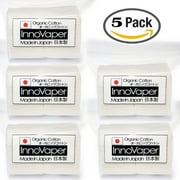 InnoVaper Authentic Japanese 100% Organic Cotton, Unbleached and Untreated Grown Free of Pesticides and Chemical Fertilizers, 5 Pack, 30 Sheets, 150 Sheets Total